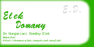 elek domany business card