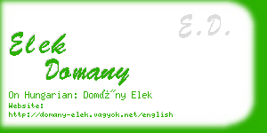 elek domany business card